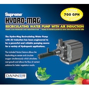 DANNER 700 GPH Hydro Pump. Foam Pre-Filter. 10' power cord. Venturi Included 40127